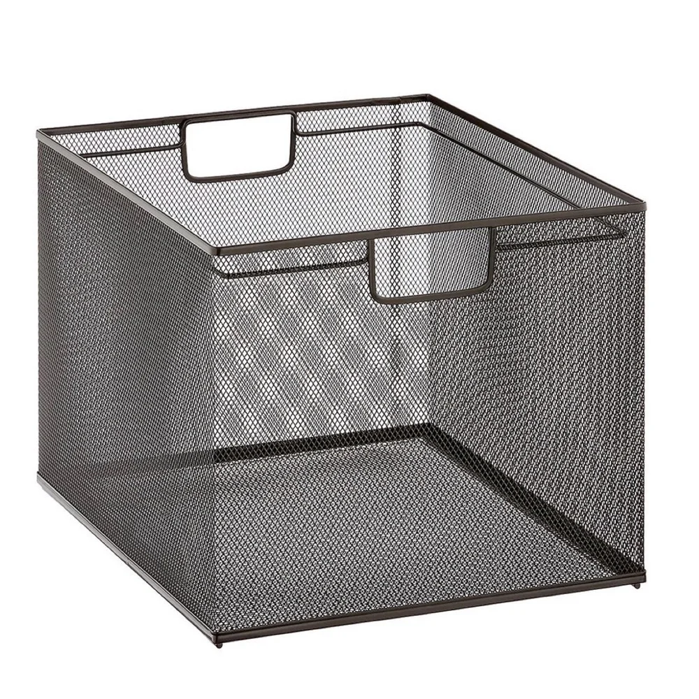Black Mesh Crate File Organizer Box